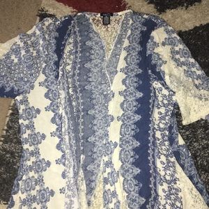 Lace & cotton kimono